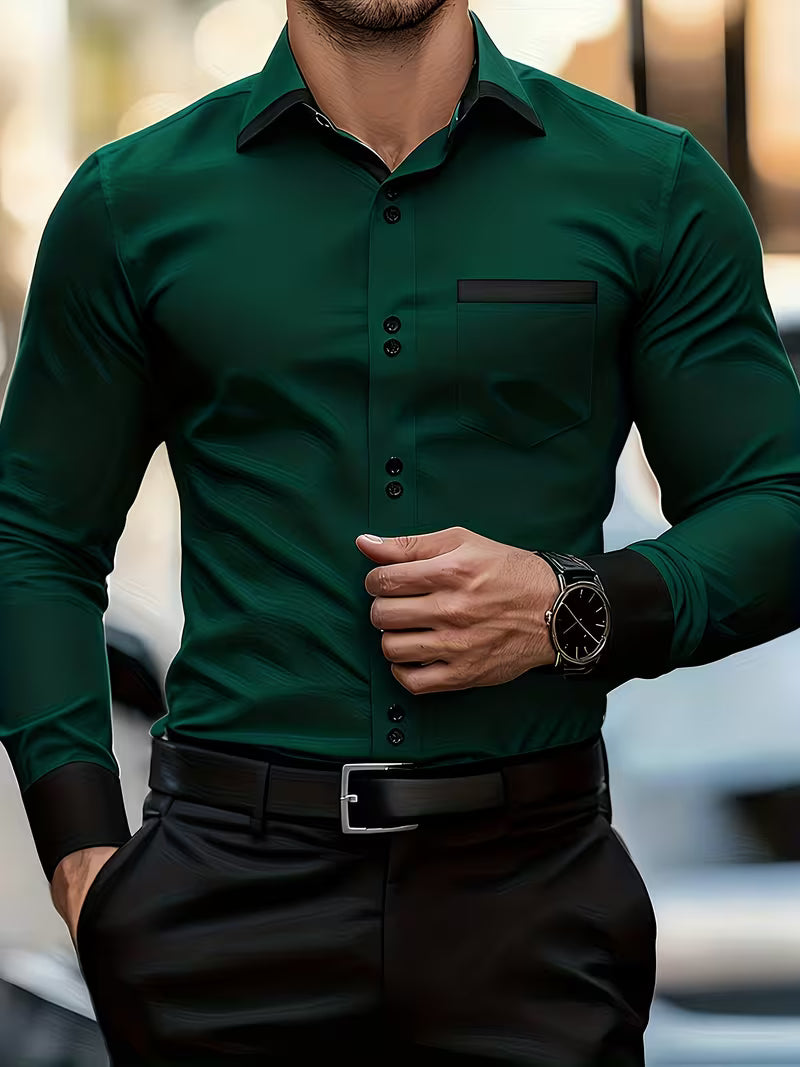 Zigmas - Elegant Long Sleeve Shirt With Button